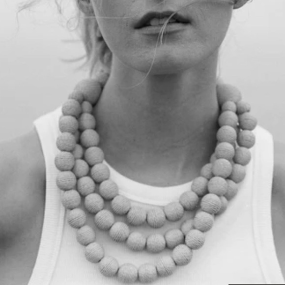 Upcycle Handmade Wood Bead Necklace Beachy Party Vacay Resort Boho Festival - Picture 5 of 5